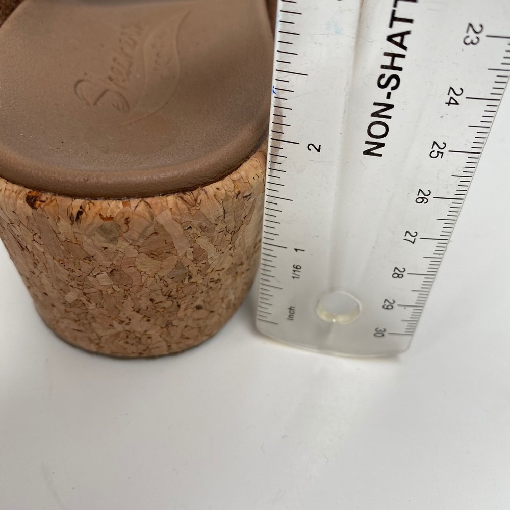 Skechers Cali Rare Blossom Wedge Sandals Brown Arch Fit Cork Flip Flops Size 8 - Picture 9 of 11